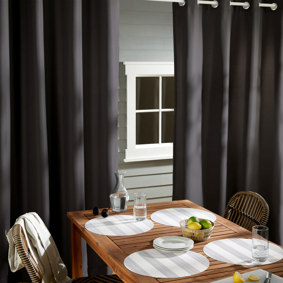 Town and Country Cabana water-repellent fabric near outdoor setup