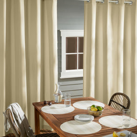 Town & Country Basics Cabana Solid Light-Filtering Curtain for privacy while letting natural light through.