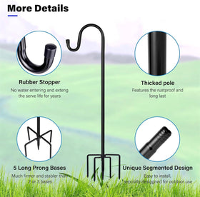 ToyHotels Shepherd Hooks base closeup shows durable five-prong design for stable hanging.