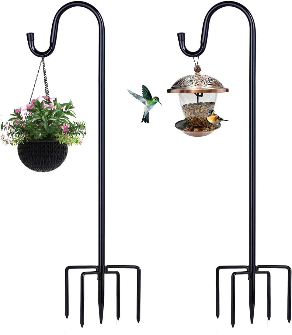 ToyHotels Shepherd hook two pack, 78 inches tall, five prong base for sturdy hanging displays