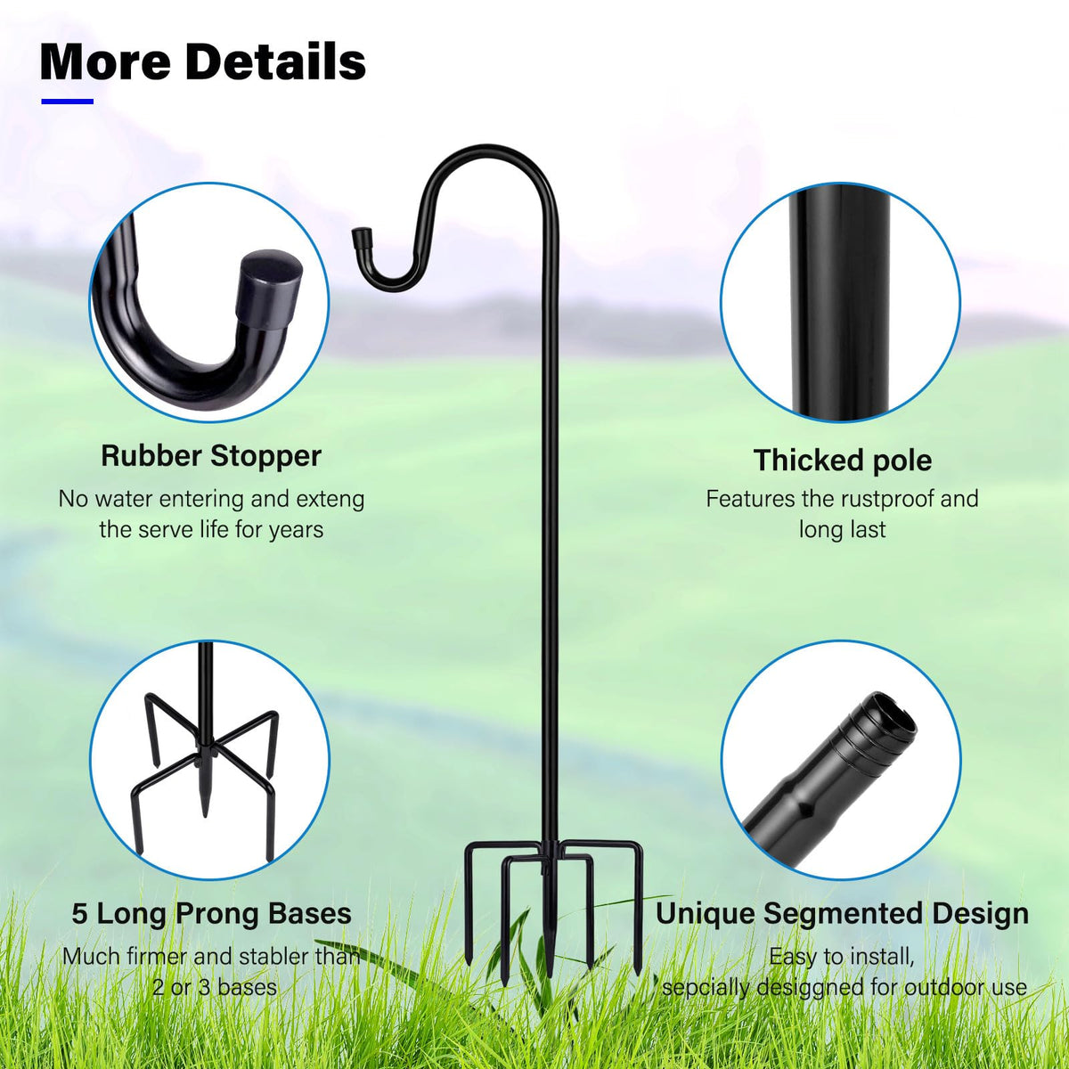 ToyHotels outdoor hook suspends lanterns for cozy evening garden ambiance