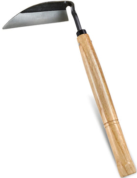 TOYPOPOR Japanese weeding sickle hoe blade close-up for precise weed cutting.