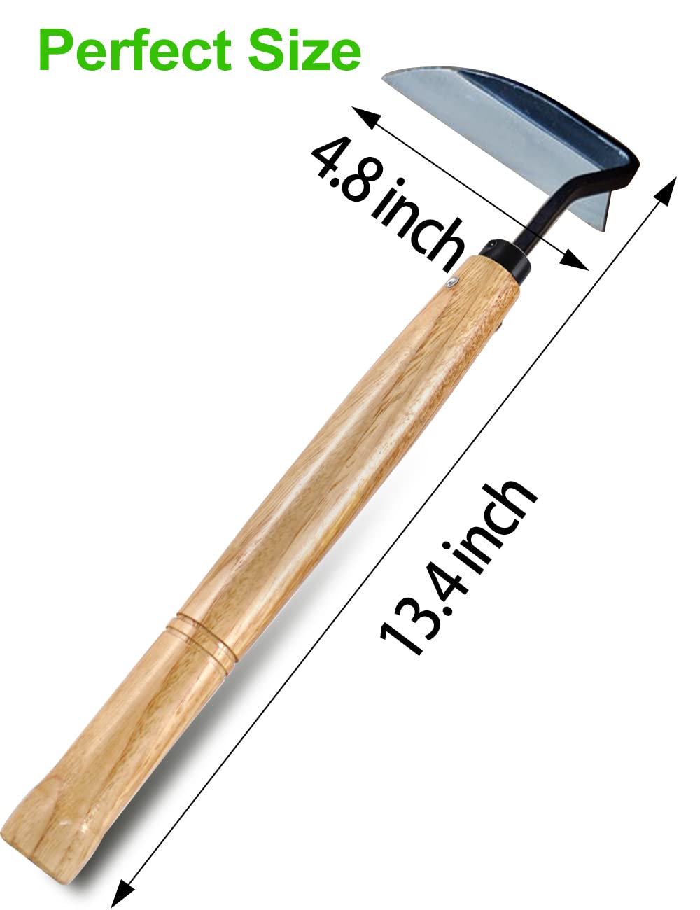 TOYPOPOR weeding sickle hoe pointed tip ready for targeted weed removal.