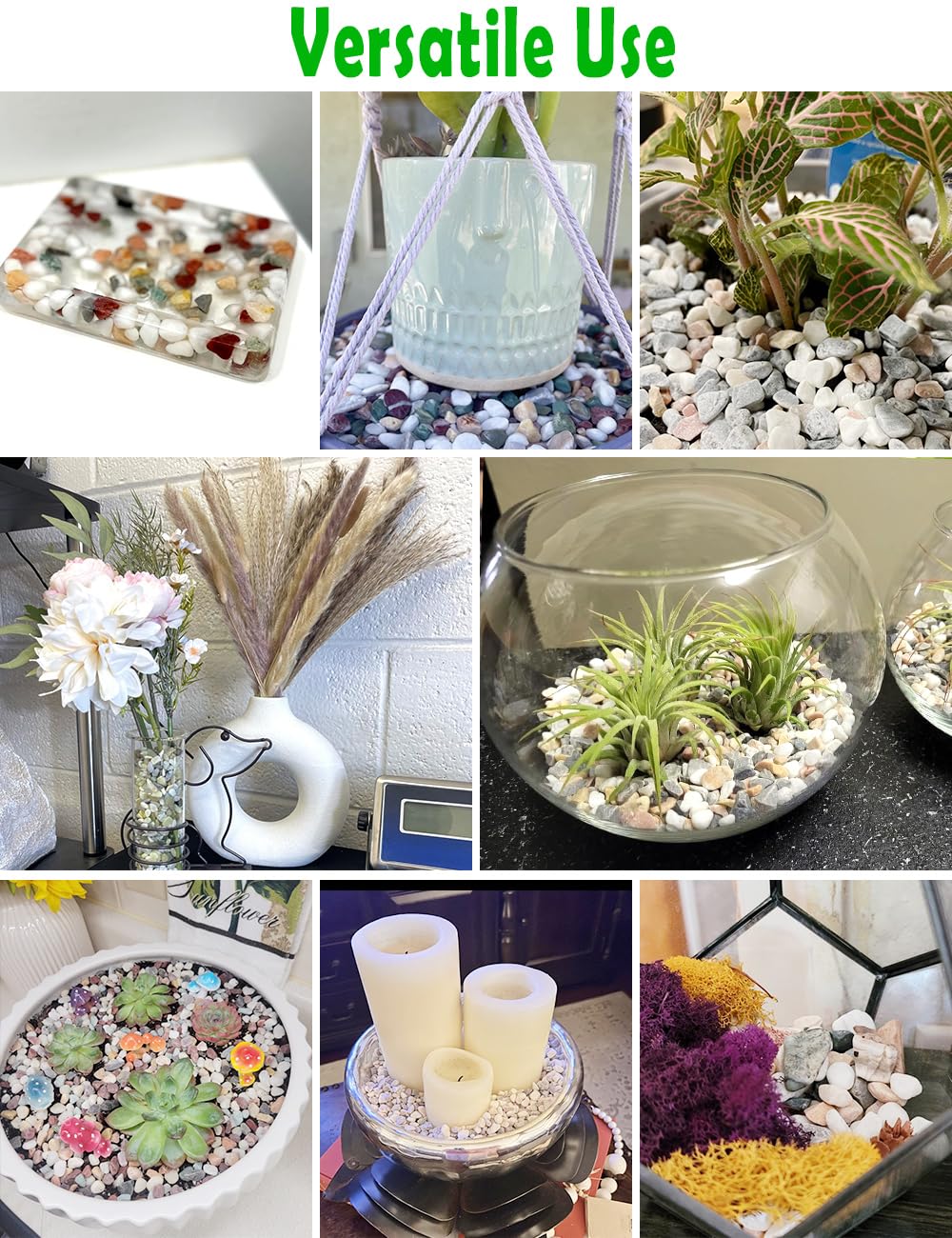 TOYPOPOR natural stones 2.2 lb pack offers versatile decorating options.