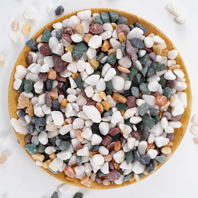 TOYPOPOR mixed pebbles with white and pastel accents for terrariums and planters.