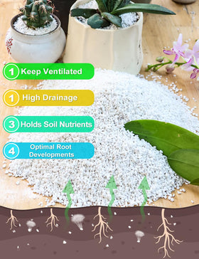 TOYPOPOR Perlite granules 3-6mm in bag ready for soil mixing improves aeration.