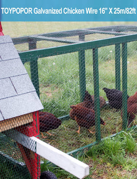 TOYPOPOR poultry wire netting 40cm by 25m hexagonal mesh for animal containment