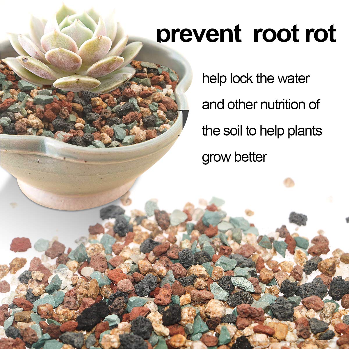 TOYPOPOR succulent drainage grit supports drought-tolerant plants with quick drainage.
