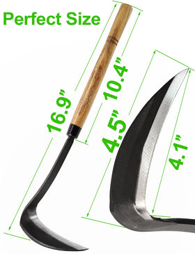 TOYPOPOR wooden-handle view highlights comfortable grip during gardening tasks.
