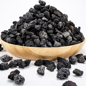 TOYPOPOR black lava rock at pot bottom improves drainage and root health.