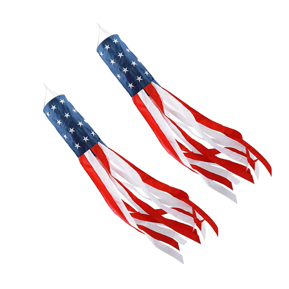 TPFEYEN American flag windsock with embroidered stars for outdoor display