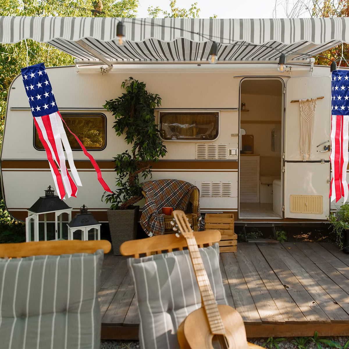 TPFEYEN patriotic windsock perfect for 4th of July celebrations