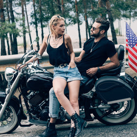 TPFEYEN flag displayed on car or motorcycle for roadside patriotism