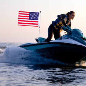 TPFEYEN flag on boat with included pole bandage for nautical use