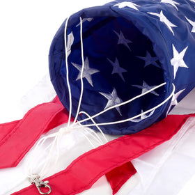 TPFEYEN patriotic windsock with embroidered stars enhances outdoor decor during July celebrations.