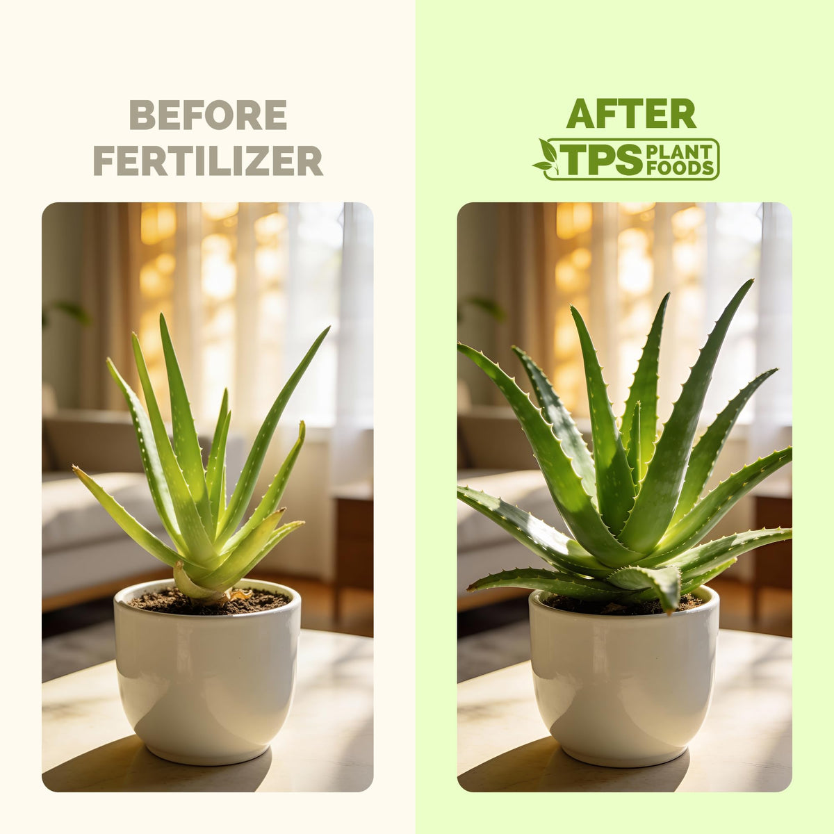 TPS NUTRIENTS Aloe Fertilizer label close-up highlights USA-made formula.