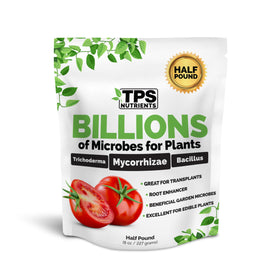 TPS Nutrients Billions bottle pour shows root support and distribution for healthier transplanting.