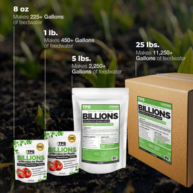 TPS Nutrients Billions indoor outdoor plants benefit from resilient and ready roots.