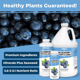 TPS NUTRIENTS Blueberry Fertilizer bottle label highlights USA-made quality