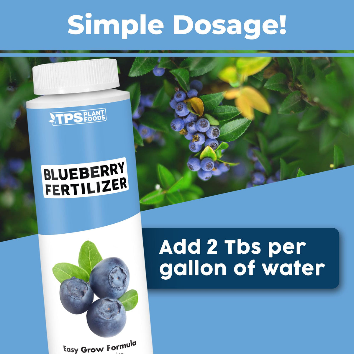 TPS NUTRIENTS Blueberry Fertilizer being dispensed for precise root feeding