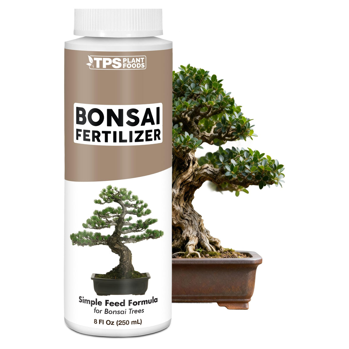 TPS NUTRIENTS Bonsai Fertilizer bottle pour demonstrates fast nutrient uptake for bonsai care
