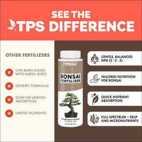 TPS NUTRIENTS Bonsai Fertilizer roots close-up shows stronger root health
