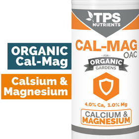 TPS NUTRIENTS Cal-Mag OAC label closeup emphasizes organic formula and ingredients