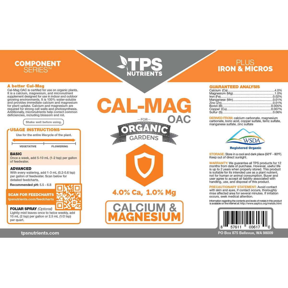 TPS NUTRIENTS Cal-Mag OAC measuring cup scene highlights convenient application for soil and hydroponics