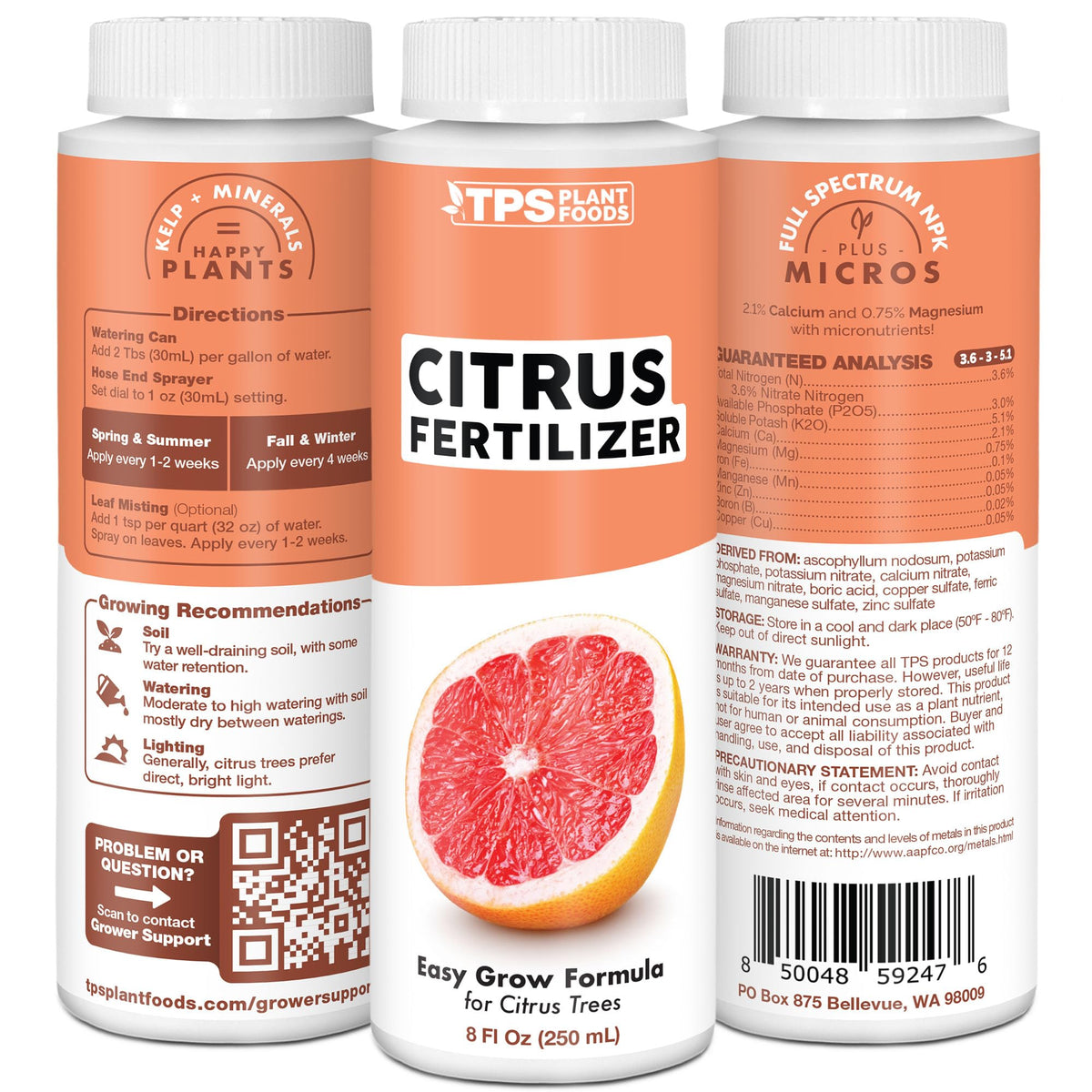 TPS NUTRIENTS Citrus Fertilizer potted-tree demonstrates versatile use in containers