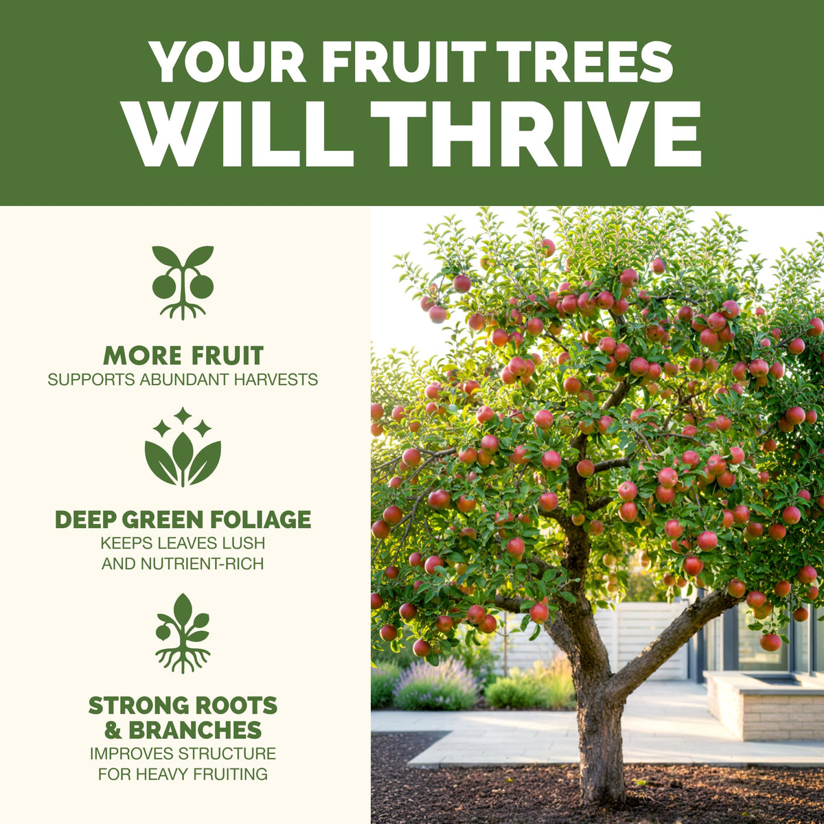 TPS NUTRIENTS Fruit Tree Fertilizer pour enables even application for balanced fruiting
