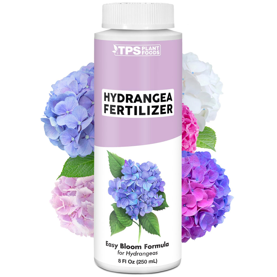 TPS NUTRIENTS Hydrangea fertilizer bottle ready for garden use to boost blooms