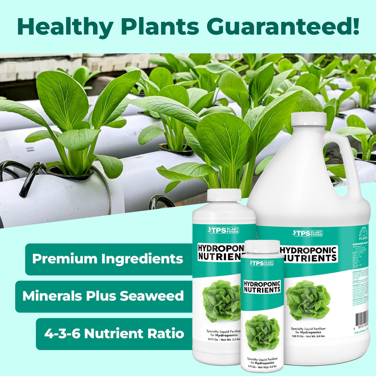 TPS NUTRIENTS label highlights one-part formula for hydroponics