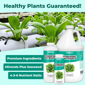 TPS NUTRIENTS label highlights one-part formula for hydroponics