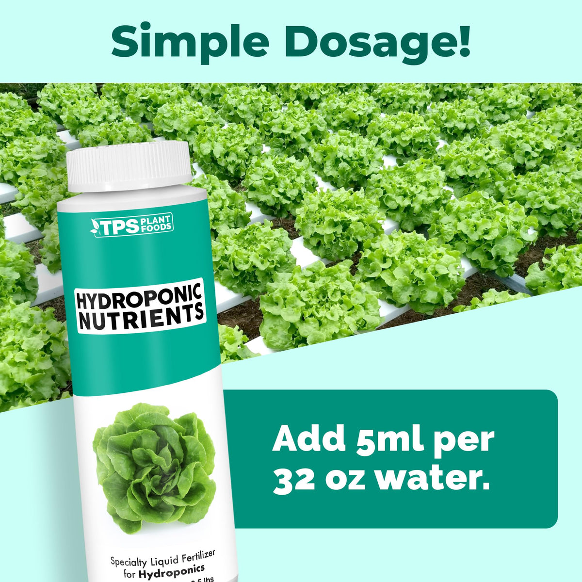 TPS NUTRIENTS bottle pour demonstrates easy dosing for steady feeding