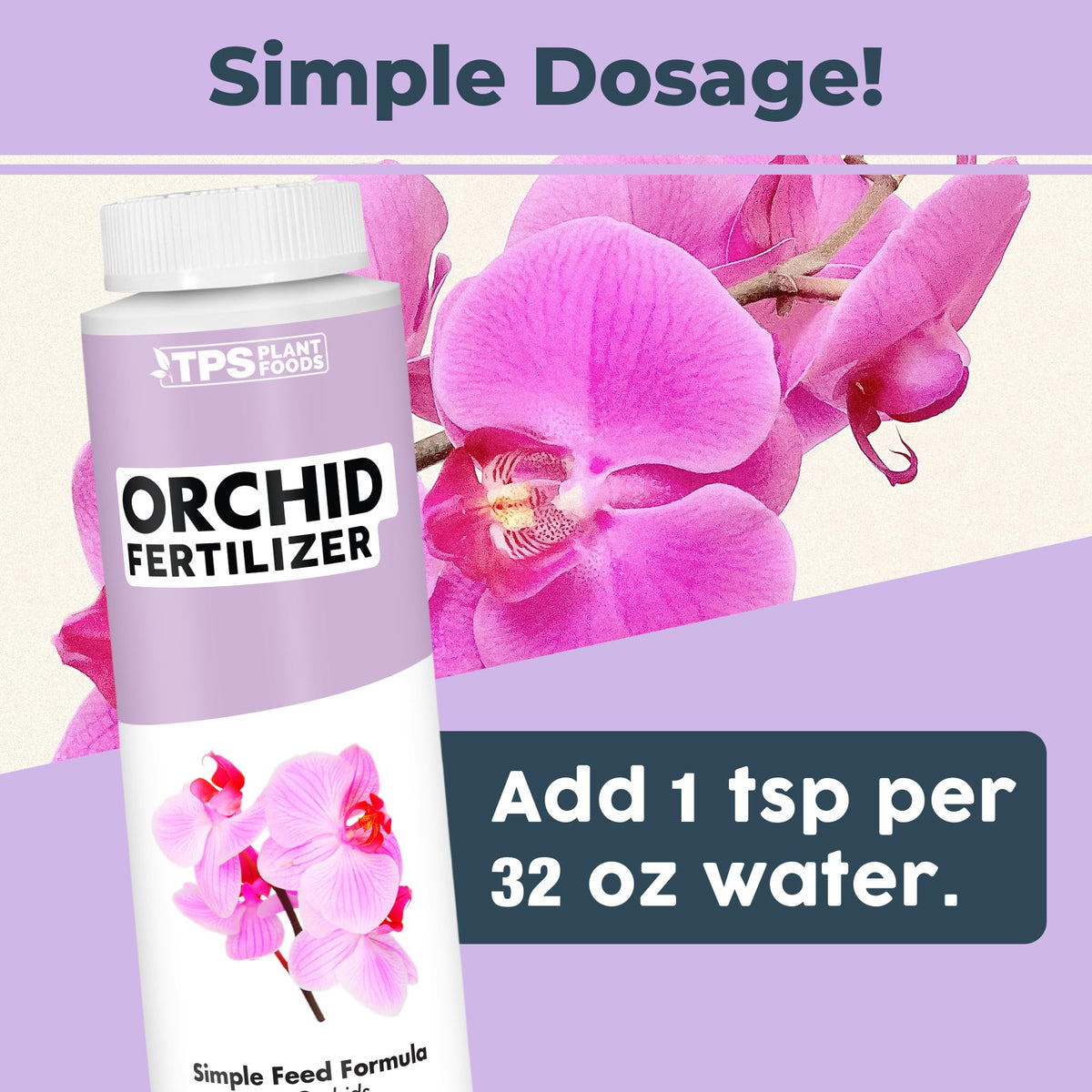 TPS NUTRIENTS Orchid Fertilizer bloom closeup highlighting vibrant flowers