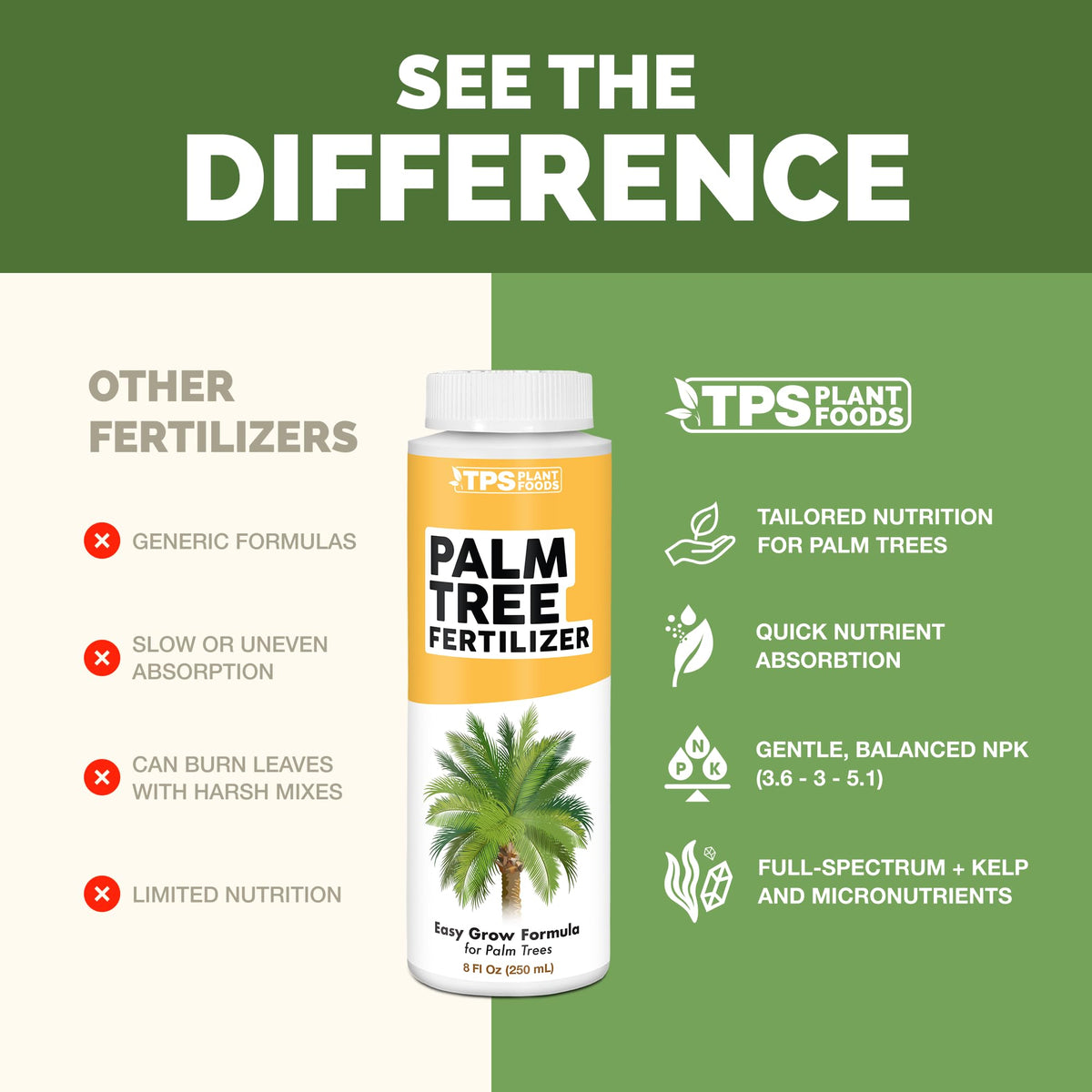 Outdoor landscape with vibrant fronds treated by TPS NUTRIENTS fertilizer