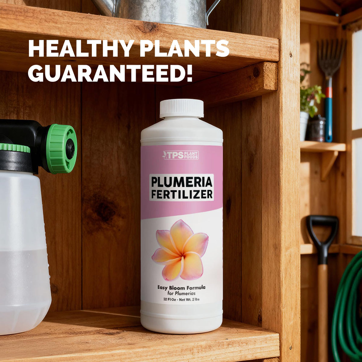 TPS NUTRIENTS Plumeria Fertilizer used in a tropical garden bed