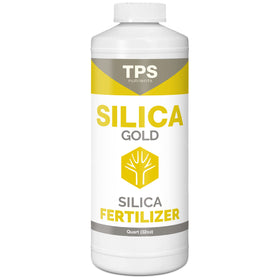 TPS NUTRIENTS Silica Gold bottle pour supports sturdy growth and nutrient mixing.