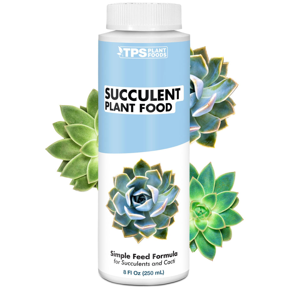 TPS NUTRIENTS succulent fertilizer bottle promotes balanced growth.