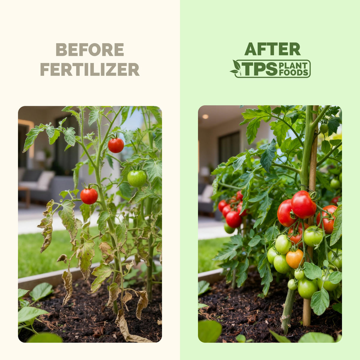 TPS NUTRIENTS tomato plant nutrition mix in action supports vigorous foliage.