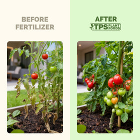 TPS NUTRIENTS tomato plant nutrition mix in action supports vigorous foliage.