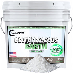 TradeGrade diatomaceous earth bucket pour for easy garden application.