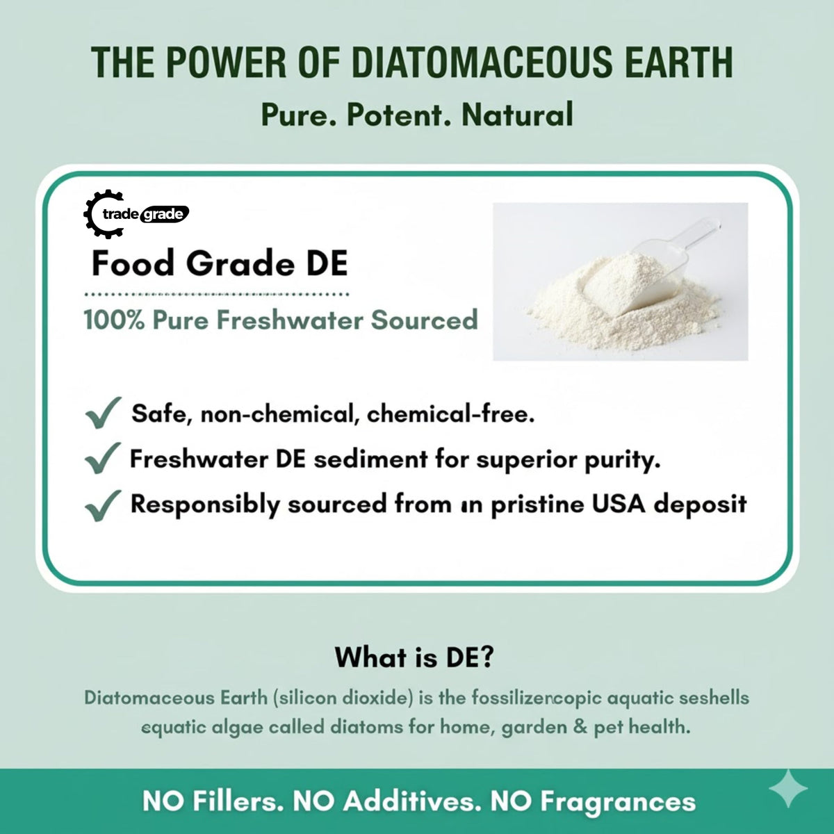 TradeGrade livestock bedding treated with diatomaceous earth for safety.