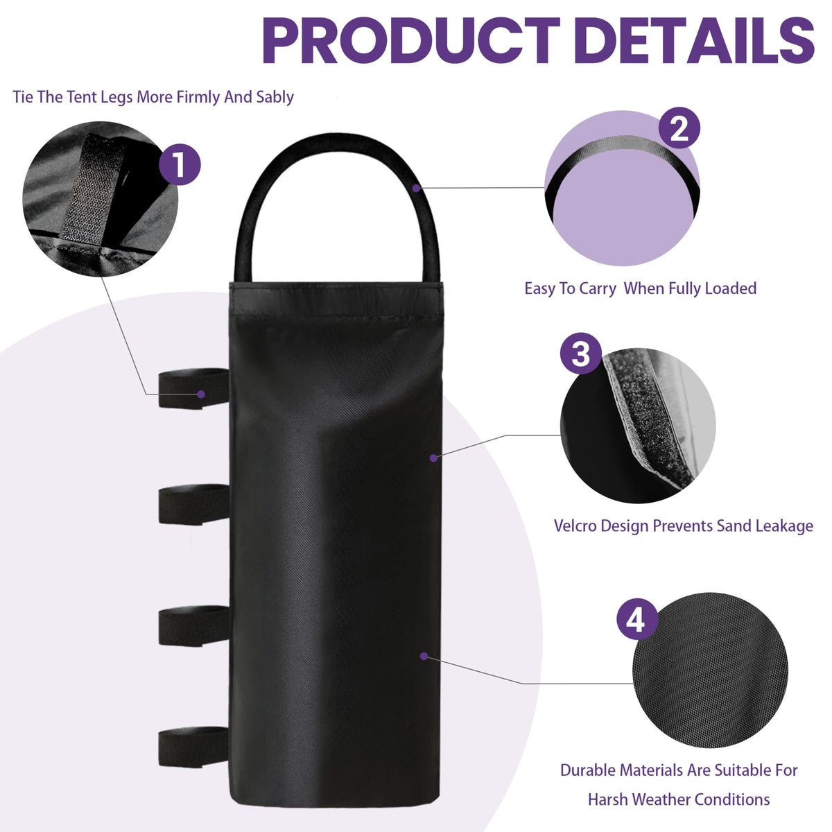 Tradesparker canopy weights adjustable straps demonstrate secure 4 point fastening for stable setups.