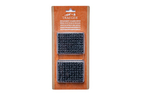 Traeger BAC599 replacement brush head closeup with durable nylon bristles protecting grates.