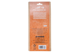 Traeger BAC599 replacement brush head pack on a grill, easy to swap during cleaning.