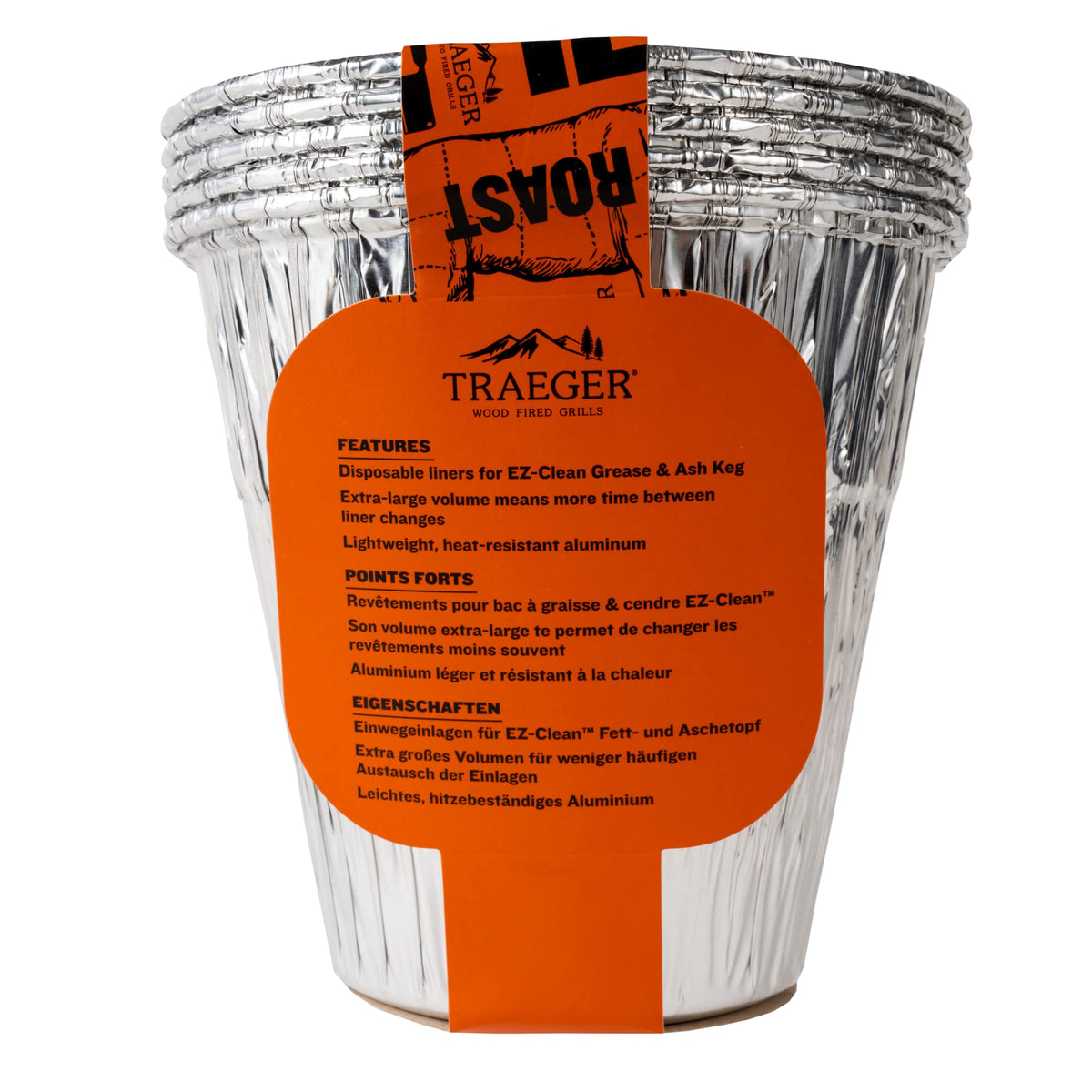 Traeger BAC608 disposable liners for grease and ash keg cleanup