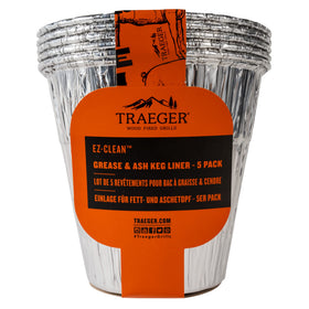 Traeger BAC608 grease and ash keg liner pack for simple post‑grill cleanup