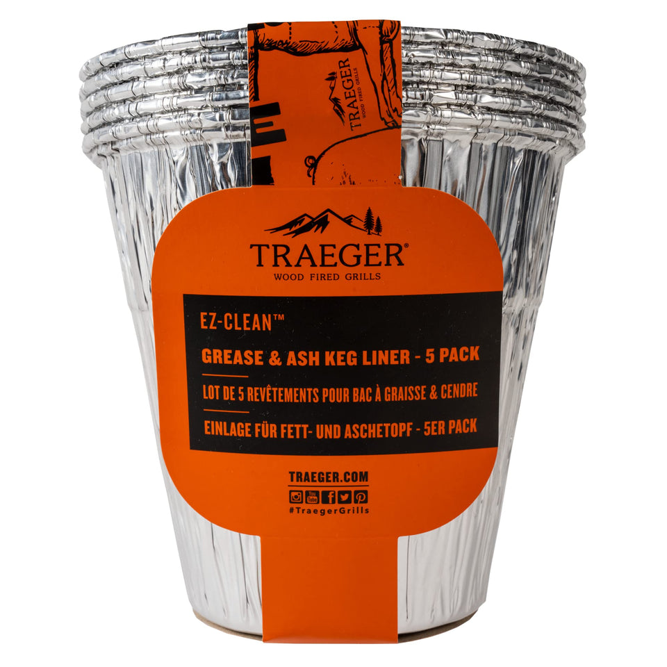 Traeger BAC608 grease and ash keg liner pack for simple post‑grill cleanup