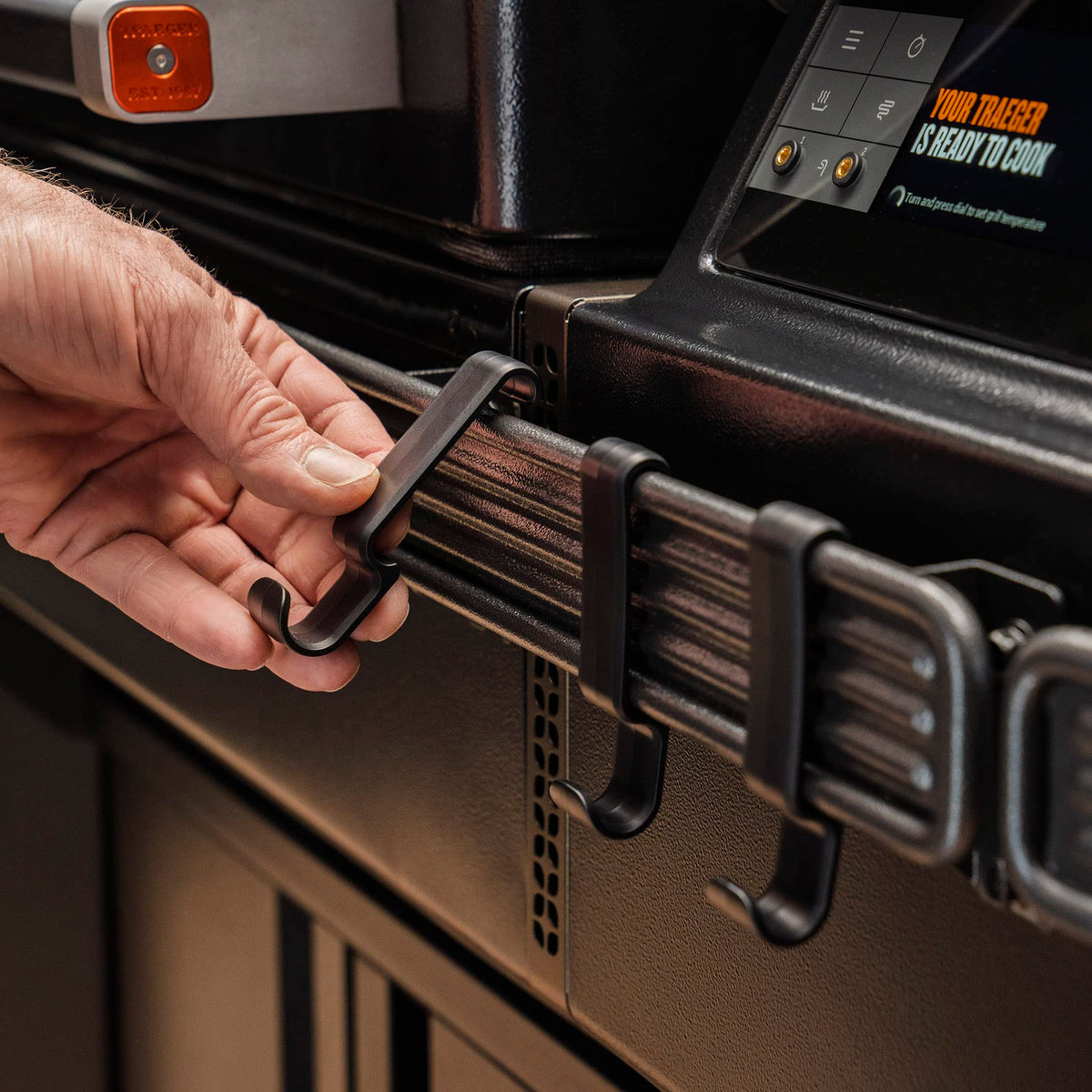 Traeger BAC643 three-pack hooks arranged for customizable grill organization.